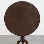 Geweldige Antieke Engelse Draaibare Barrel Leg Bird Cage Tilt Top Table Uit De 18e Eeuw thumbnail 3