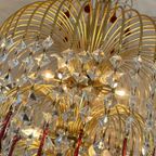 Xxl Murano Teardrop Kroonluchter Hanglamp Vintage Goud Frame thumbnail 12