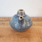 Keramische Kleine Theepot, Vintage Studio Keramiek In Blauw En Beige thumbnail 4