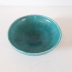 Vintage Schaal Blauw Groene Keramieke Schaal Gemerkt thumbnail 2