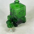Empoli - Italy, 1960’S - Green Glass - Comical Car Decorative Bottle With Man In Hat As Top thumbnail 11