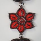 Wall Plaque By Jan Van Erp Ceramic Glaze Flowers Dutch Pottery Vintage 60's 70's thumbnail 7