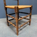 Antieke Hollandse Bobbin Stoel Met Biezen Zitting thumbnail 6