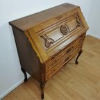 Brocante, Vintage Secretaire, Ladekast, Landelijk Bureau 808 thumbnail 20