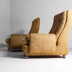 Set Van Twee Vintage Mid-Century "Orchidée" Lounge Fauteuils Van Michel Cadestin Voor Airborne thumbnail 3