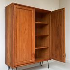 Hoge Vintage Teak Houten 2 Deurd Kast Van Rt Möbel thumbnail 3