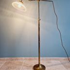 Vloerlamp Van Messing En Gegroefd Glas, Art Deco-Stijl thumbnail 18