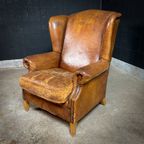 Vintage Schaapsleren Wingback Fauteuil thumbnail 2