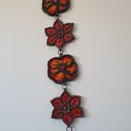 Wall Plaque By Jan Van Erp Ceramic Glaze Flowers Dutch Pottery Vintage 60's 70's thumbnail 5