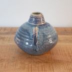 Keramische Kleine Theepot, Vintage Studio Keramiek In Blauw En Beige thumbnail 5