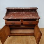 Vintage Antiek Dressoir Commode Ladekast Badkamermeubel Met Marmer Blad 611 thumbnail 4