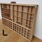 Brocante, Bruine Antieke Houten Letterbak, Wanddecoratie L thumbnail 6