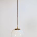 Vintage Hanglamp Melkglas Messing Regency ‘70 Mid Century thumbnail 2