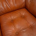 Zweeds Leren Draai Fauteuil G Mobel Sweden, Vintage Draaistoel thumbnail 8