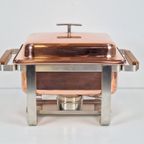 Vintage Spring Swiss Rechaud Koper Rvs Chafing Dish Compleet thumbnail 8