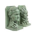 Boekensteunen Buste Wagner Beethoven Gips Gesigneerd thumbnail 4