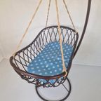 Vintage Rotan Hangend Baby Wiegje Schommel Bedje. thumbnail 3
