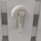 Vintage Houten Wandkapstok Wit 5 Haken Space Age thumbnail 3