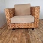 Ligne Roset Stijl Gewoven Design Fauteuil. thumbnail 3