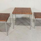Set Van 3 Vintage Mid Century Mimiset Bijzettafels thumbnail 7
