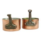 Set Van 2 Decoratieve Steelpannen Koper Staal Frankrijk thumbnail 5