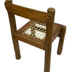 Vintage Brutalist Stoelen Hout Natuurlijk Japandi Set Van 6 thumbnail 8