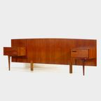 Vintage Mid Century Double Bed Headboard With Nightstands In Teak, 1960s thumbnail 2