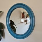 Carrara & Matta Spiegel. Vintage Xl Ronde Spiegel Blauw. thumbnail 7