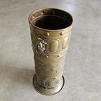 Brass Hall Stick / Umbrella Stand / With Small Water Bucket Inside thumbnail 2