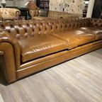 Waanzinnige Xxl Kingsize Chesterfield Rossendale 5 / 6 Zits Bank In Handwash Leder thumbnail 3