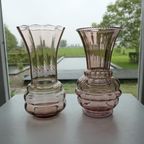 Art Deco Verreries Doyen Paars Transparant Glazen Vaas |T thumbnail 2
