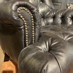 Showroommodel: Scholar Chesterfield Fauteuil Lazzy Vintage Zwart Leer thumbnail 3
