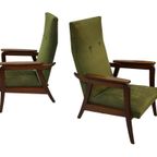 Vintage Fauteuil Set Van Twee Teakhouten Fauteuils Jaren 60 thumbnail 3