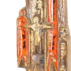 Vintage Wandsculptuur Aardewerk In De Stijl Van Perignem 56Cm thumbnail 3