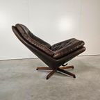 Vintage Deense Draaifauteuil, Kantelbaar, Leer thumbnail 9