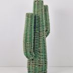 Vintage Rotan Cactus Bohemien Plant Boho Rattan Groen '70 thumbnail 6