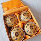 Vintage Chinees Porselein Theekopjes Geel thumbnail 11