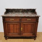 Vintage Frans Dressoir Commode, Ladekast Badkamermeubel Met Marmer Blad 209 thumbnail 4