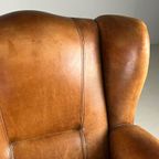 Wingback Fauteuil Schapenleer Klassiek thumbnail 8