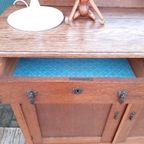 Art Deco Kastje Eiken Commode Wastafelkastje thumbnail 5