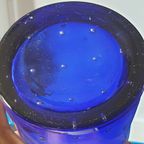 Vintage Kobalt Blauwe Stretched Bubbles Cilinder Vaas thumbnail 2