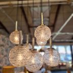 Vintage Kroonluchter 70s Chroom Met 7 Glazen Bollen thumbnail 10