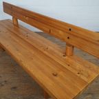 Large Scandinavian Solid Pine Bench By Knud Friis & Elmar Moltke Nielsen thumbnail 4