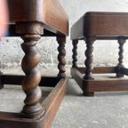 Antique Solid Oak Woven Bench thumbnail 3