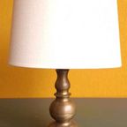 Vintage Schemerlamp Op Koperen Voet, Lampje, Schemerlampje thumbnail 2