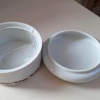 Vintage Form Porseleinen Schaal Met Deksel, Bruin Bloemetje thumbnail 20
