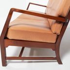 Mid-Century Danish Modern 3-Seats Sofa With Cognac Leather Cushions thumbnail 9