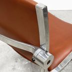 Vintage Italiaanse Vaghi 601 Linea Uno Arch Stoel Opnieuw Bekleed Met Leer. thumbnail 5
