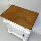 Landelijk Brocante Kastje Nachtkastje Wit/Hout thumbnail 7