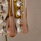 Murano Teardrop Wandlamp Wandlampje Messing Vintage Roze thumbnail 11